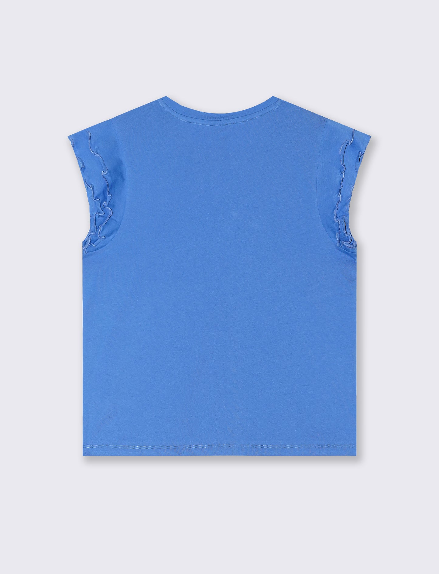 T-shirt con rouches da donna - Bluette