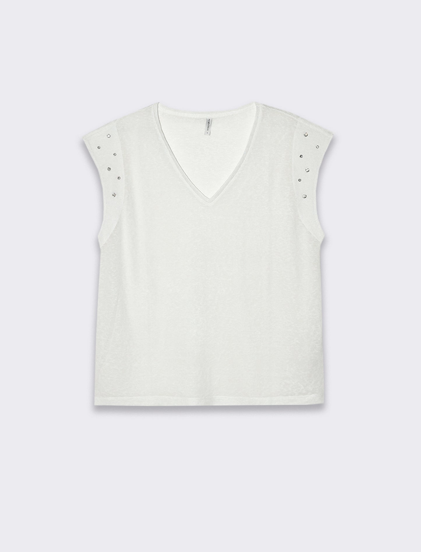 T-shirt con applicazioni da donna - Bianco