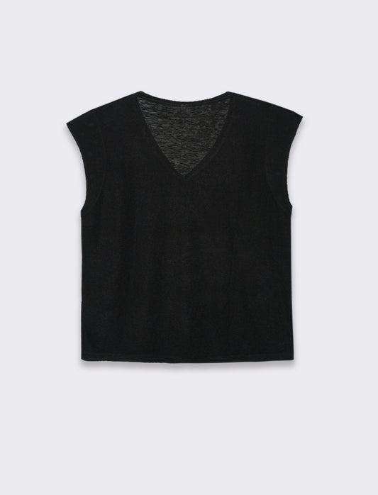 Woman's embellished t-shirt with unique designs - Black