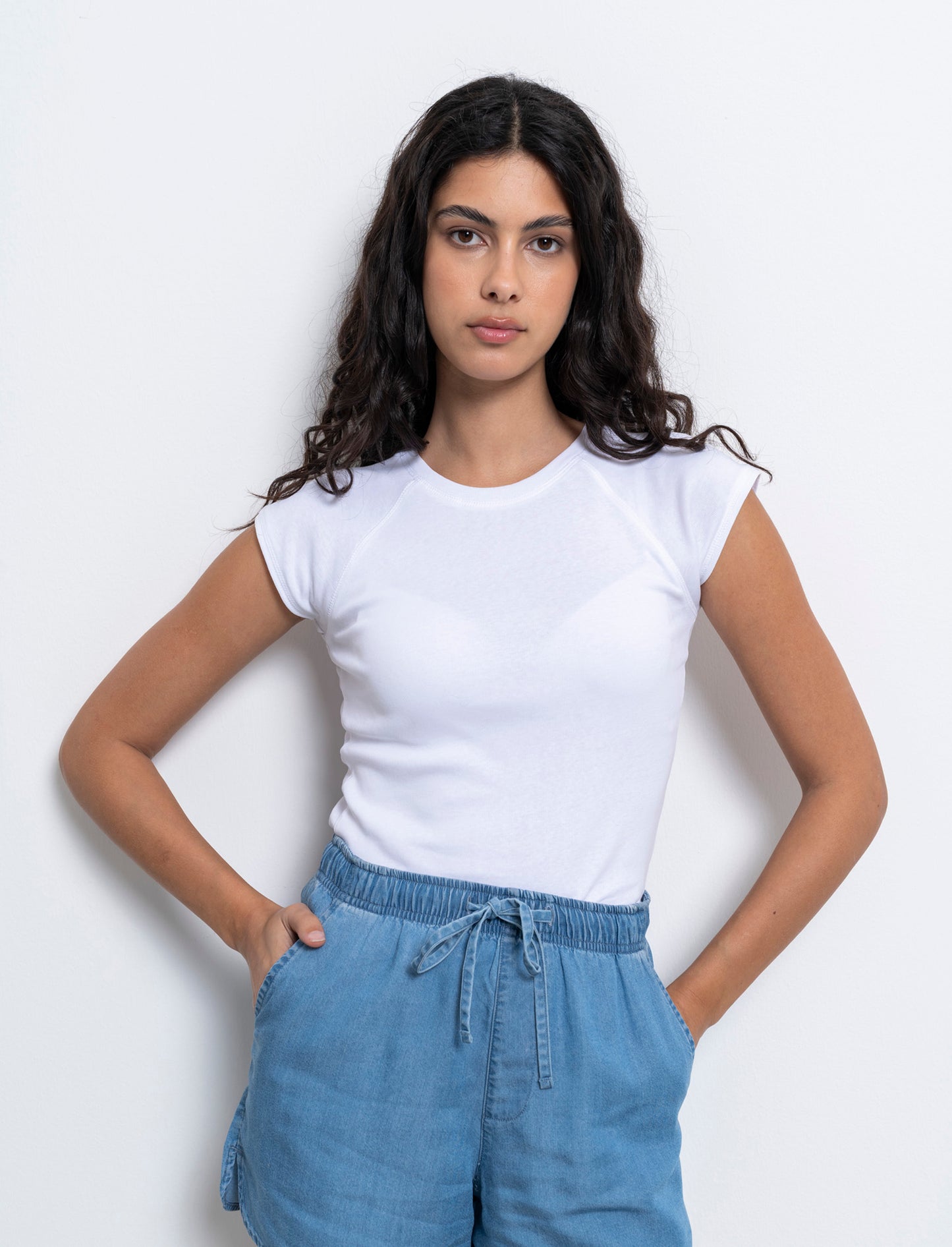 T-shirt basica da donna - Bianco