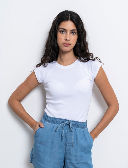 T-shirt basica da donna - Bianco