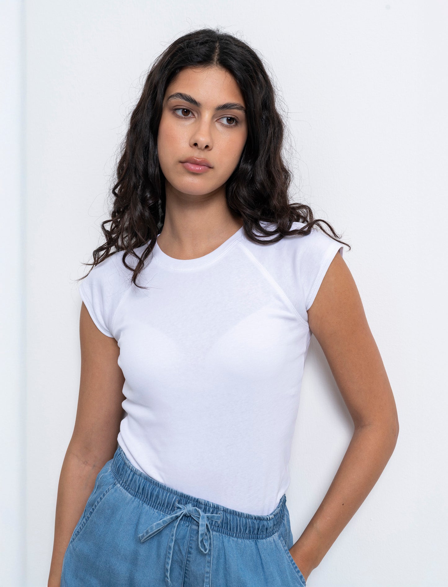 T-shirt basica da donna - Bianco