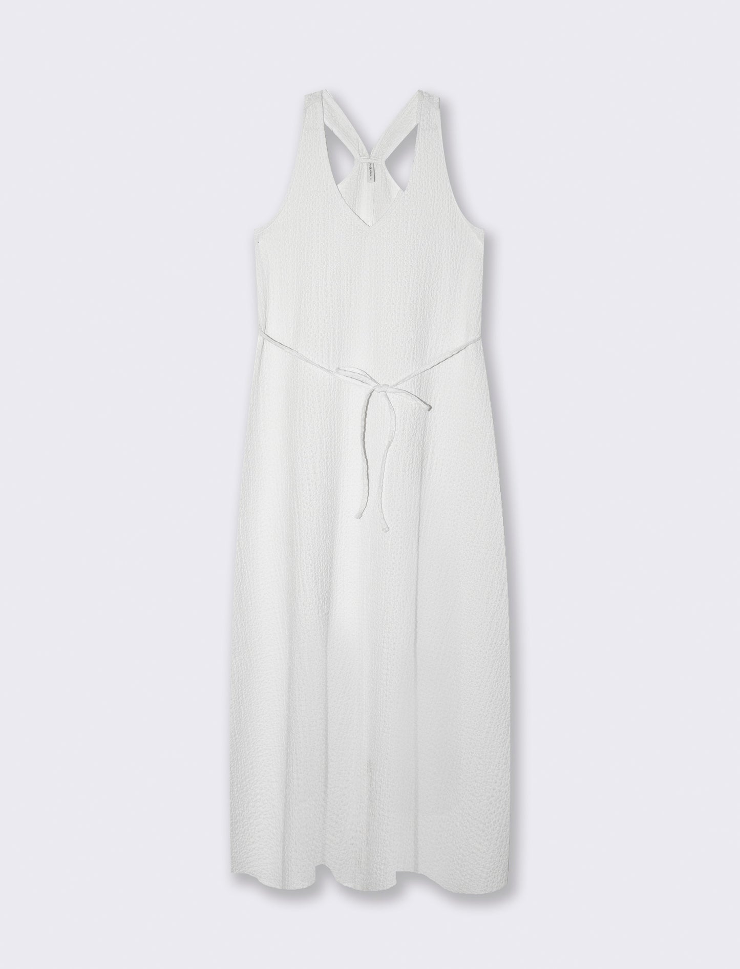 Vestito lungo con cintura da donna - Bianco
