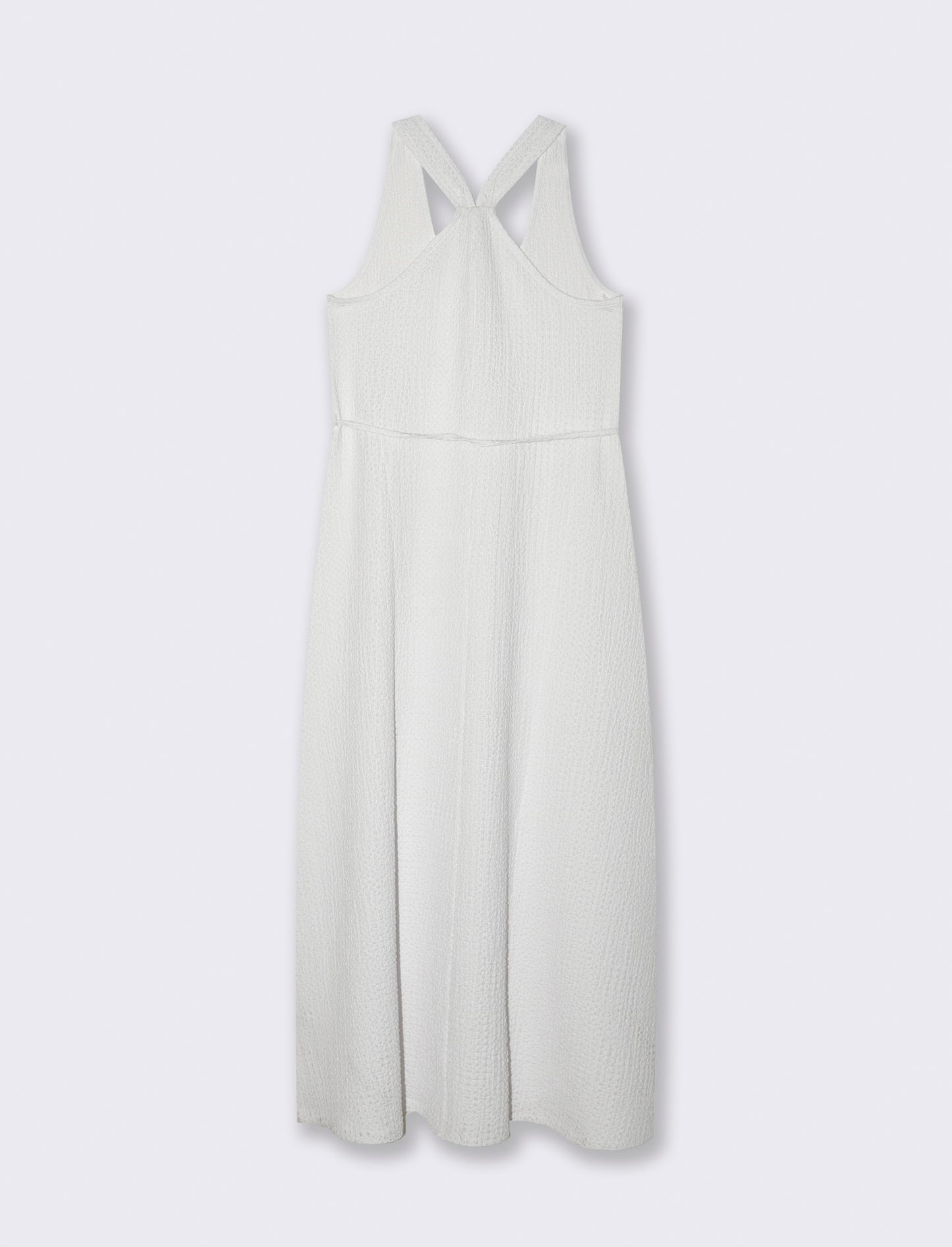 Vestito lungo con cintura da donna - Bianco