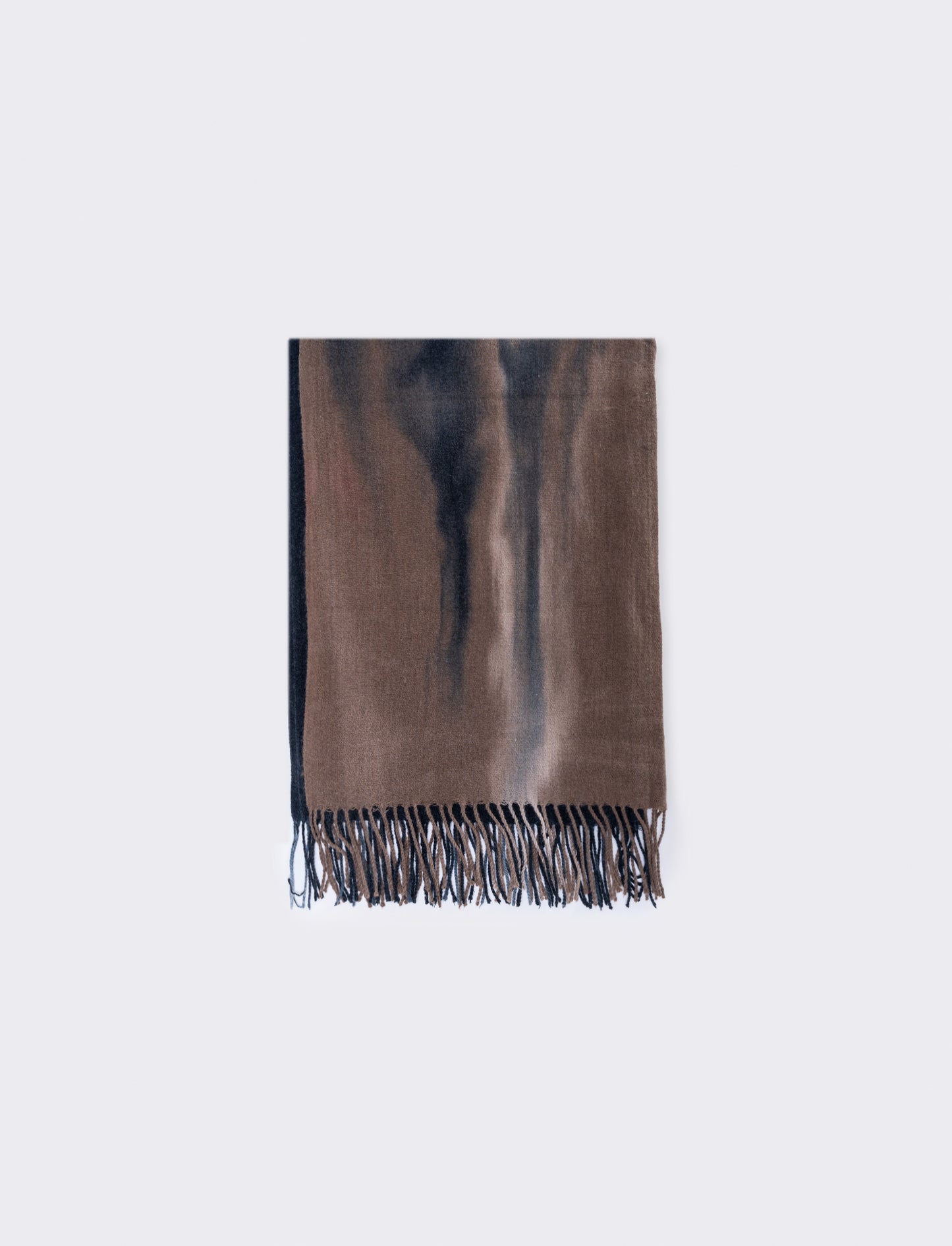 Medium weight tie-dye scarf with fringes for men - Black