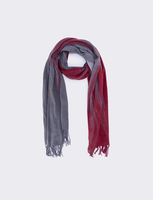 Foulard tye dye con frange uomo peso medio - Rosso