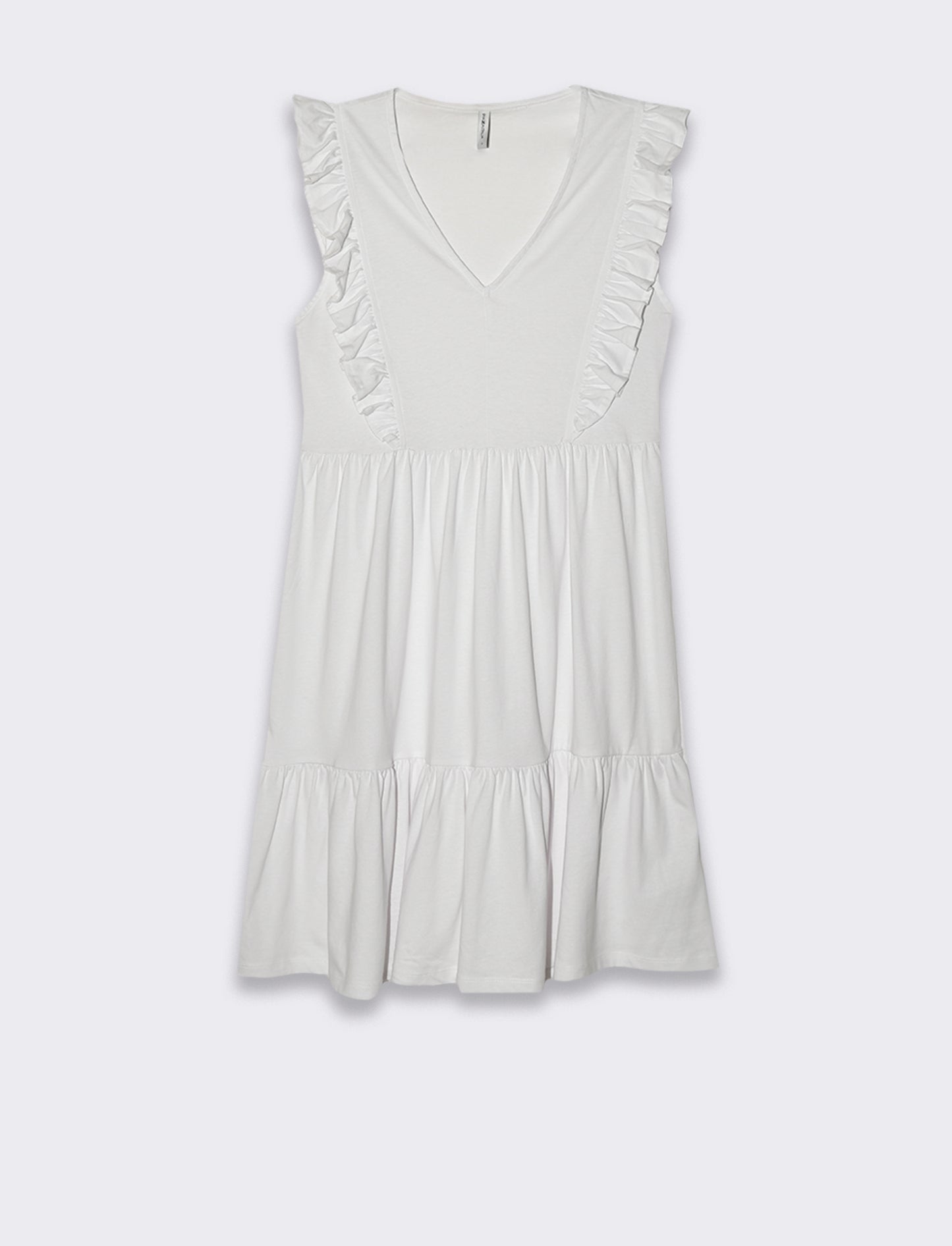 Vestito corto con rouches da donna - Bianco
