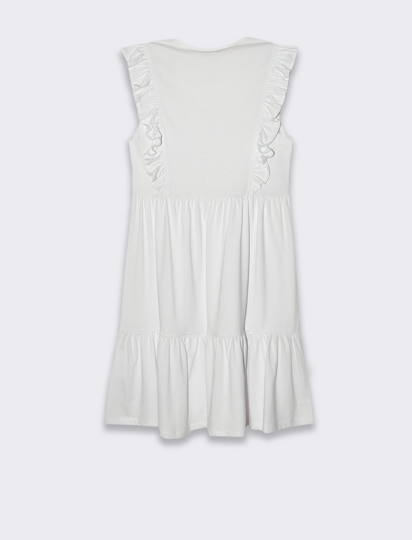 Vestito corto con rouches da donna - Bianco