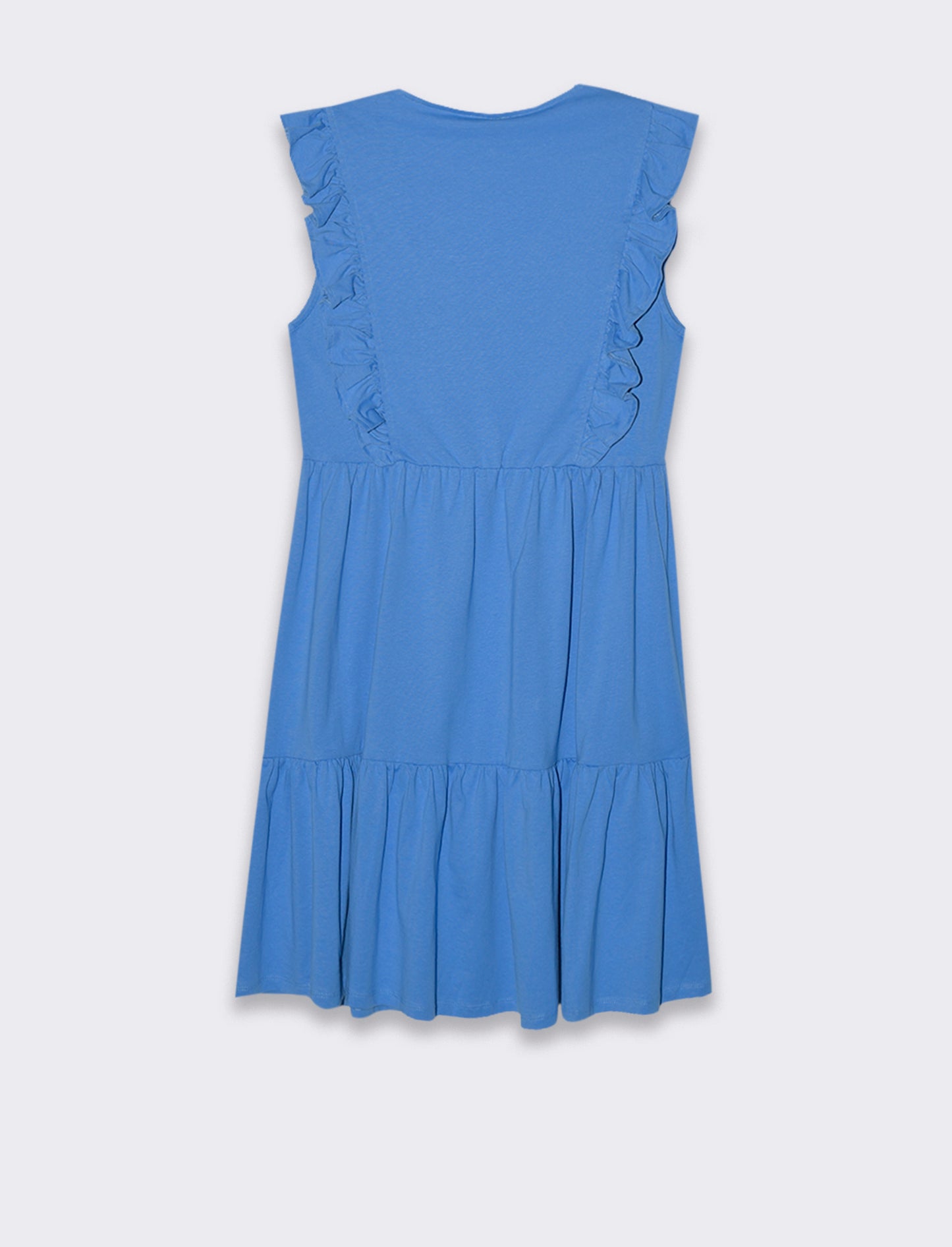 Vestito corto con rouches da donna - Bluette