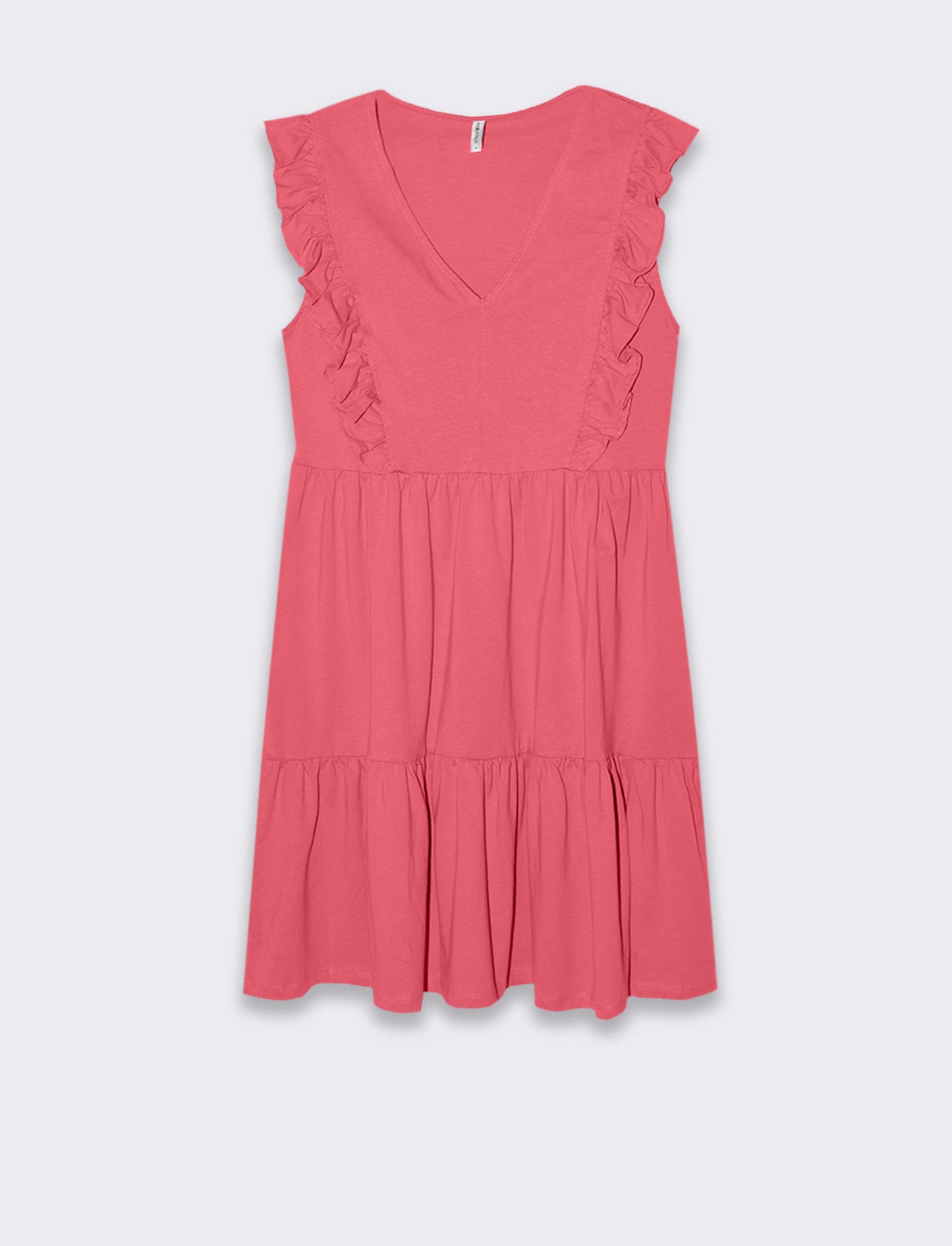 Vestito corto con rouches da donna - Geranio