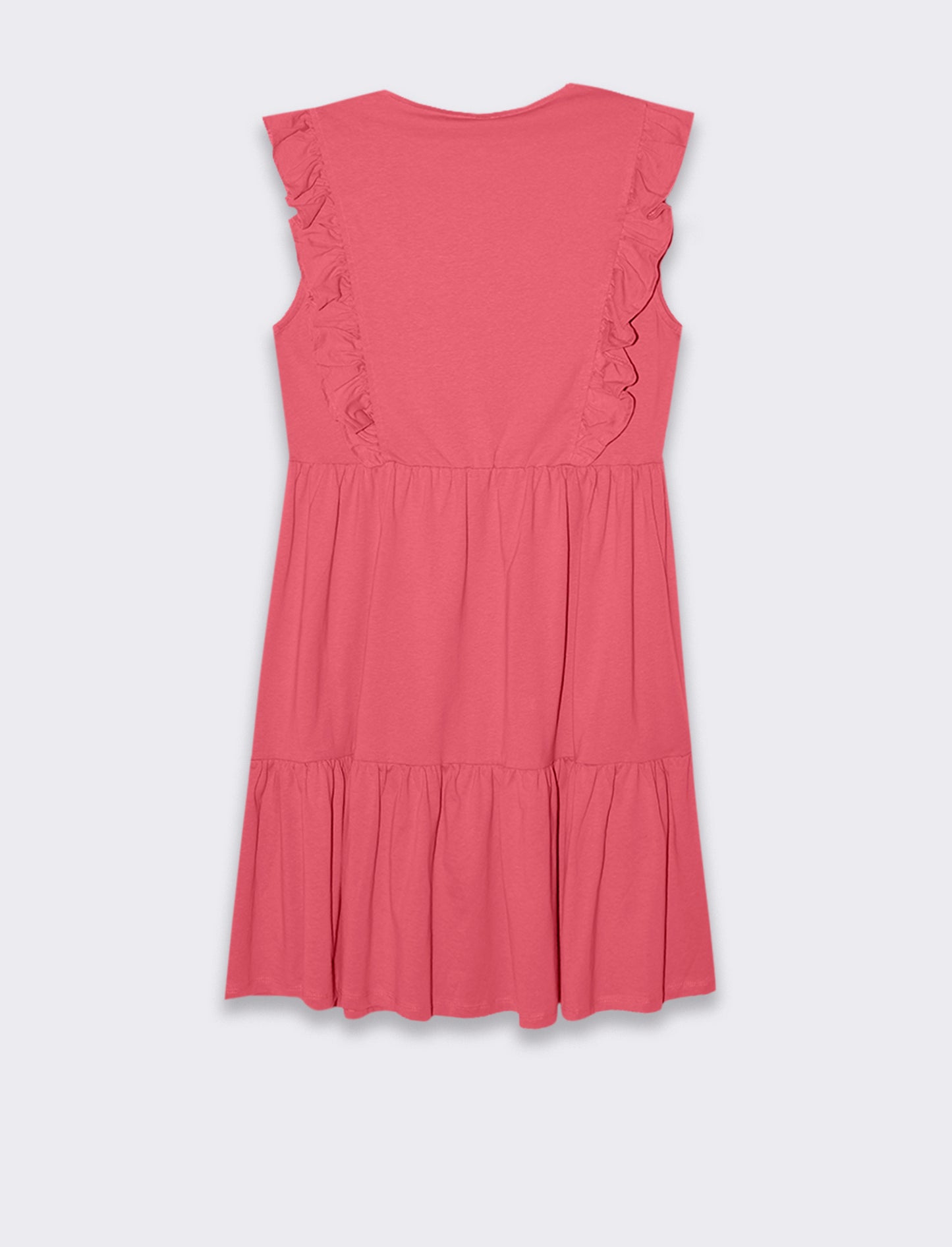 Vestito corto con rouches da donna - Geranio