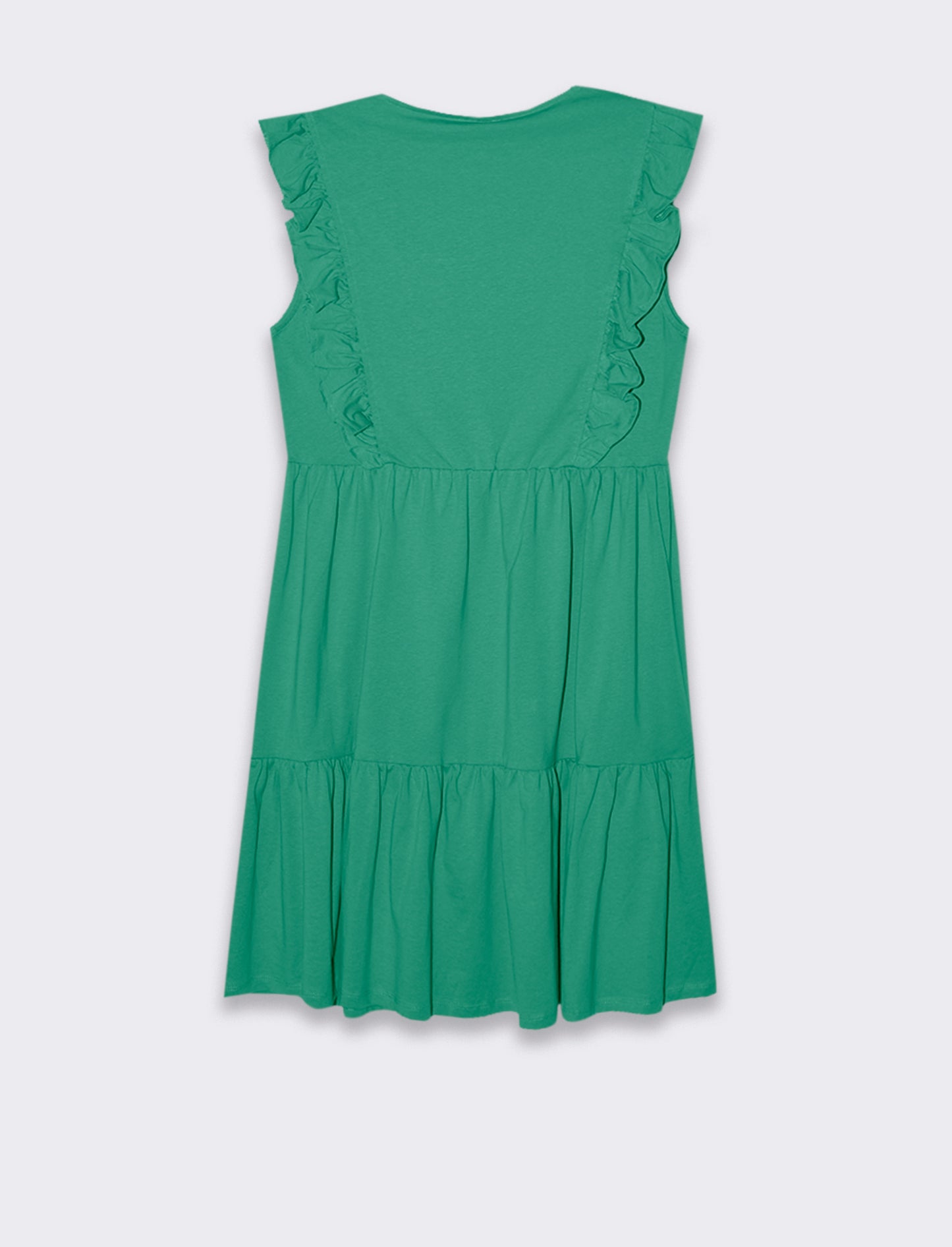 Vestito corto con rouches da donna - Verde smeraldo