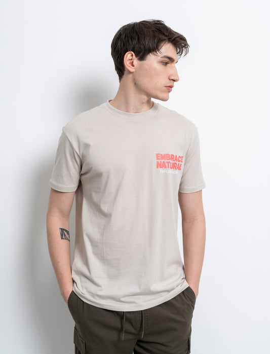 T-shirt loose fit in cotone con stampe da uomo - Grigio ghiaccio