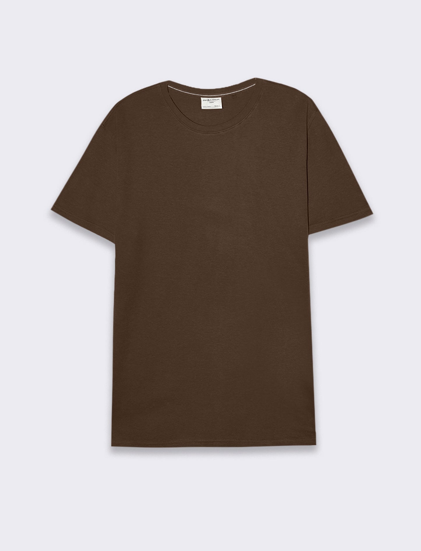 T-shirt in cotone struttura jacquard da uomo - Moro