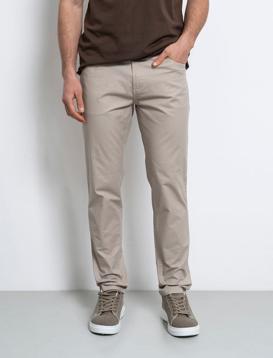 Pantaloni 5 tasche slim fit da uomo - Beige