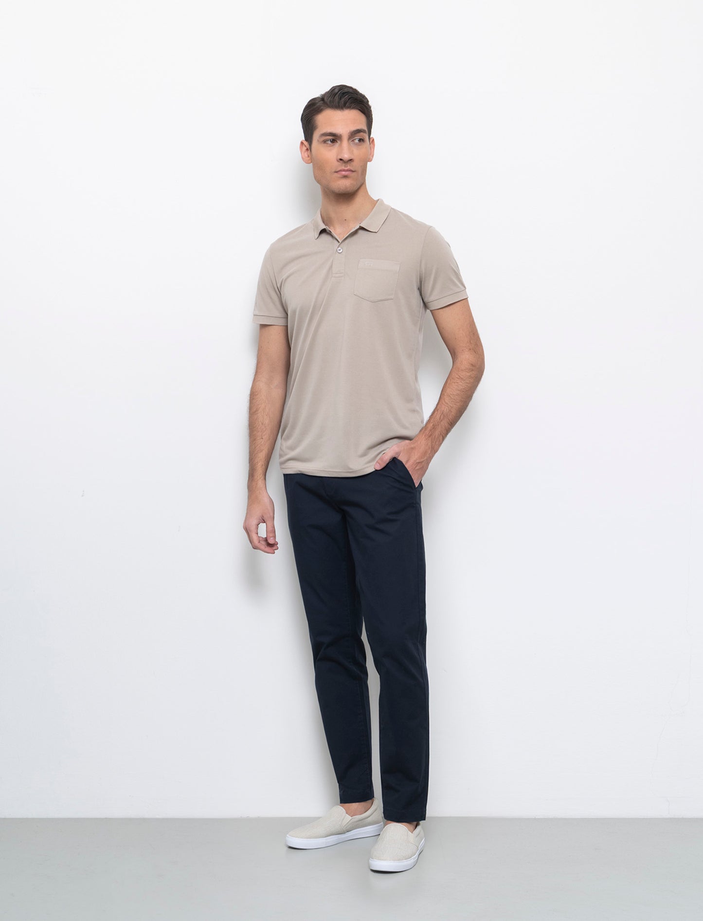 Pantaloni chino slim fit tessuto operato da uomo - Blu