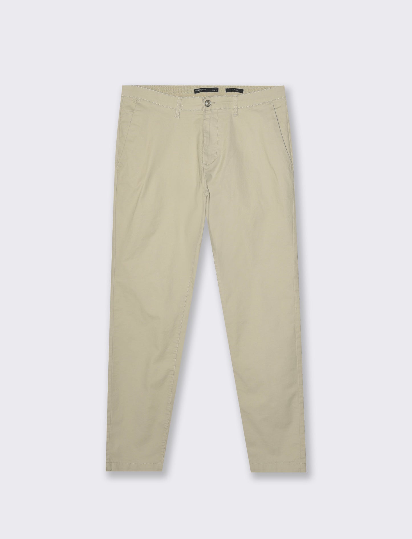 Pantaloni chino slim fit tessuto operato da uomo - Sabbia