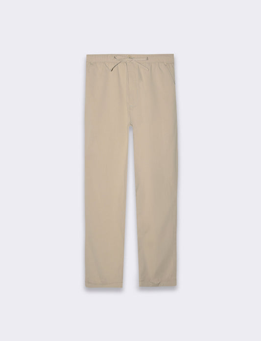 Man's ottoman structure chino jogger pants - Beige