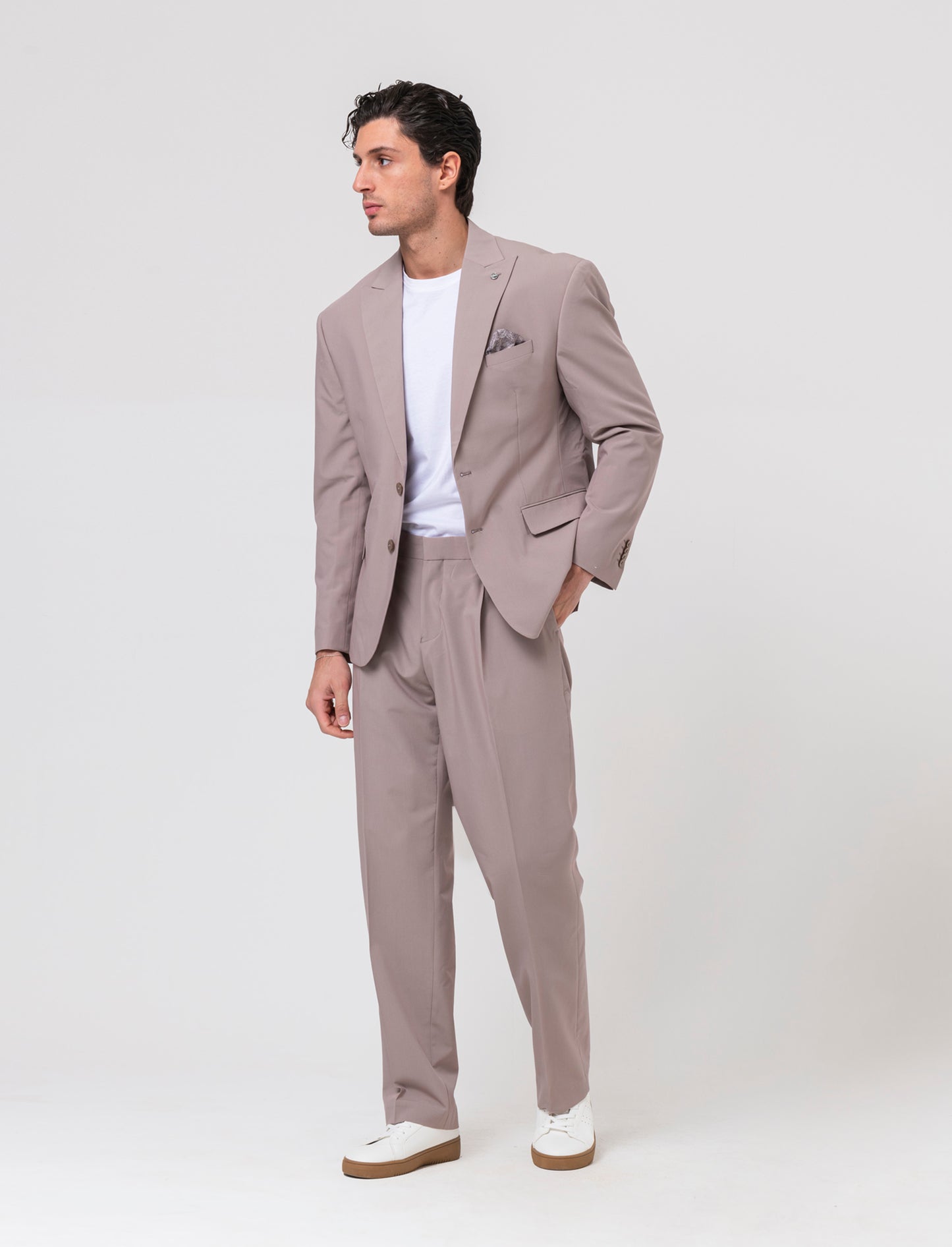 Pantaloni da completo relaxed fit da uomo - Grigio tortora