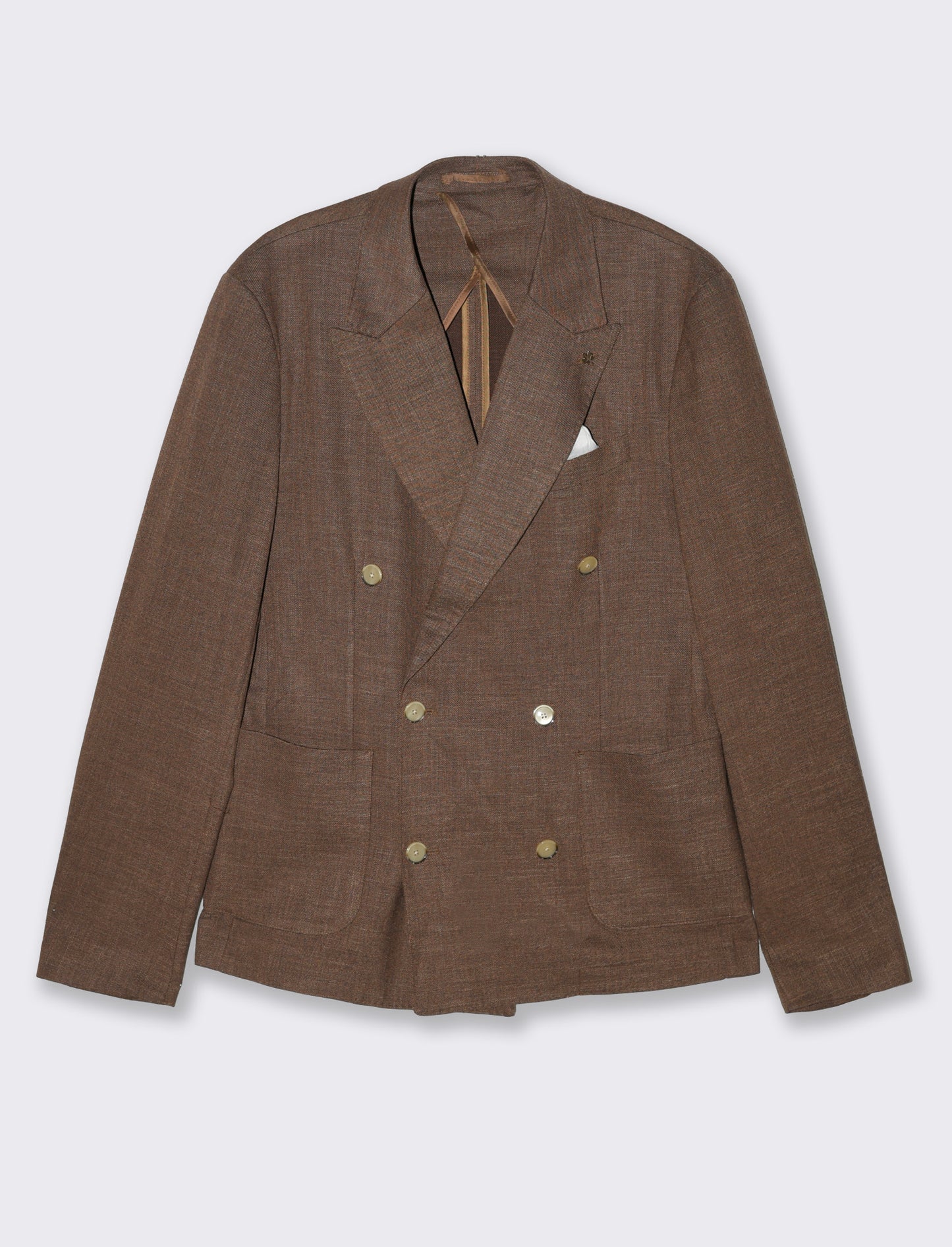 Man's double breasted blazer formal fit - Brown