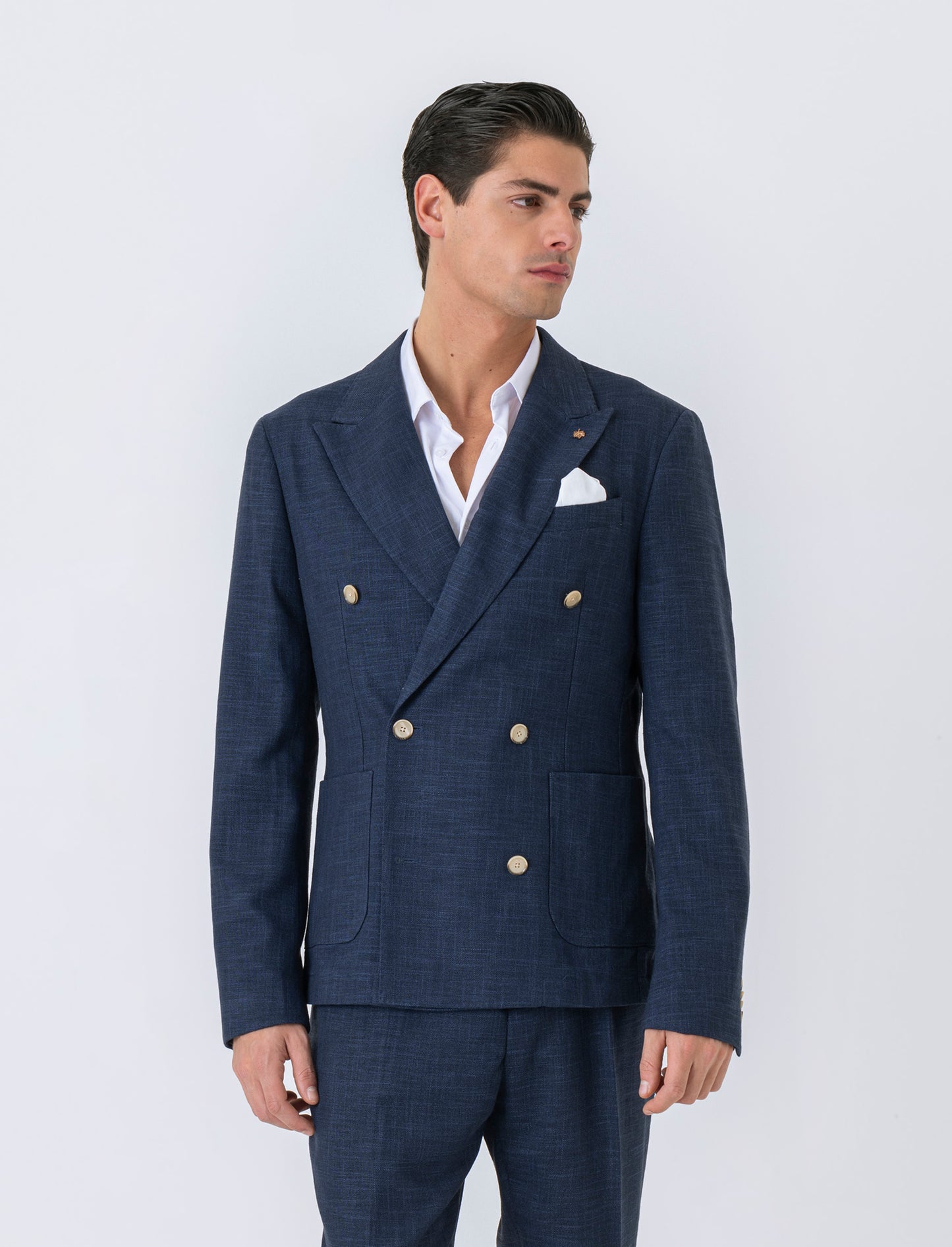 Man's double breasted blazer formal fit - Blue