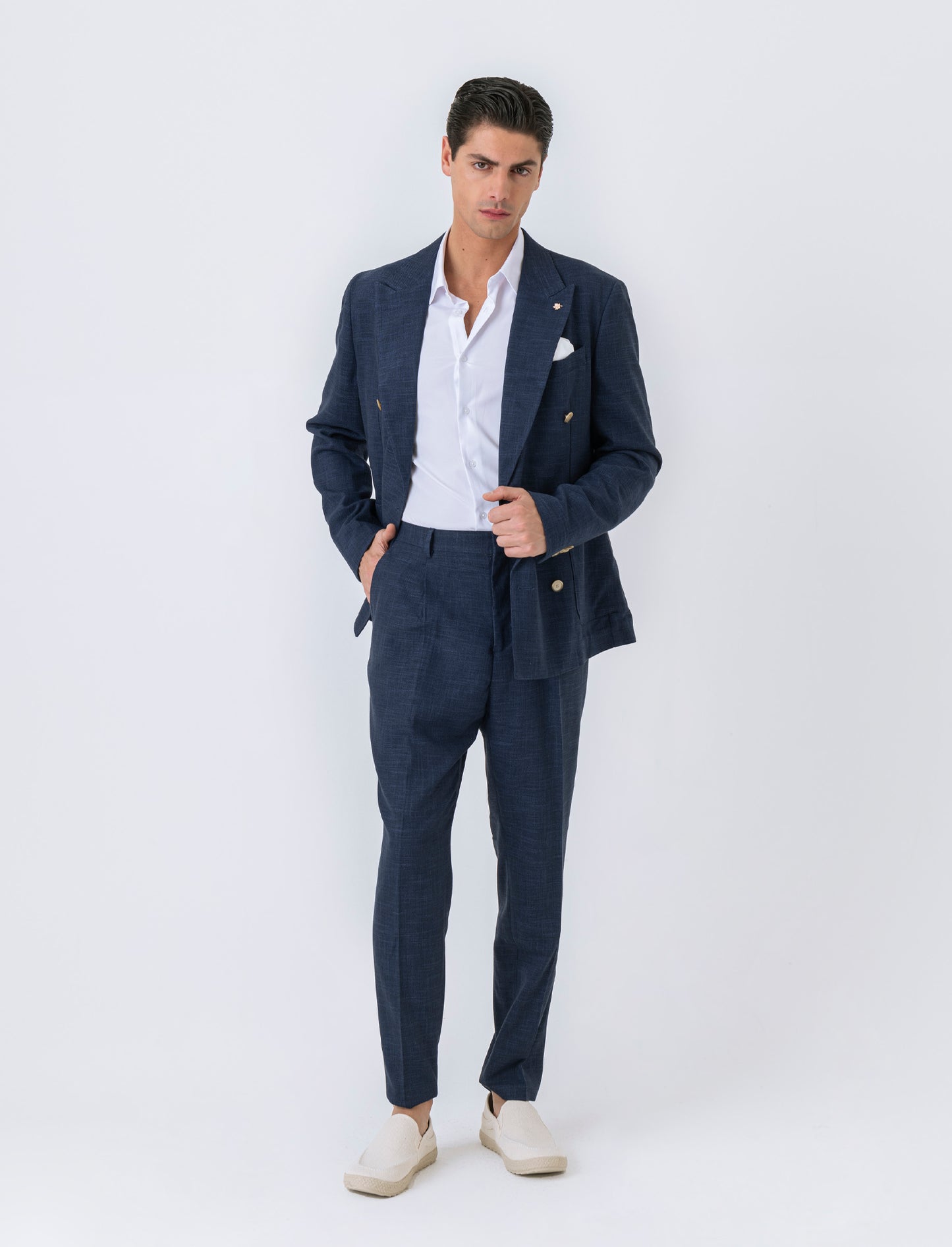 Man's double breasted blazer formal fit - Blue