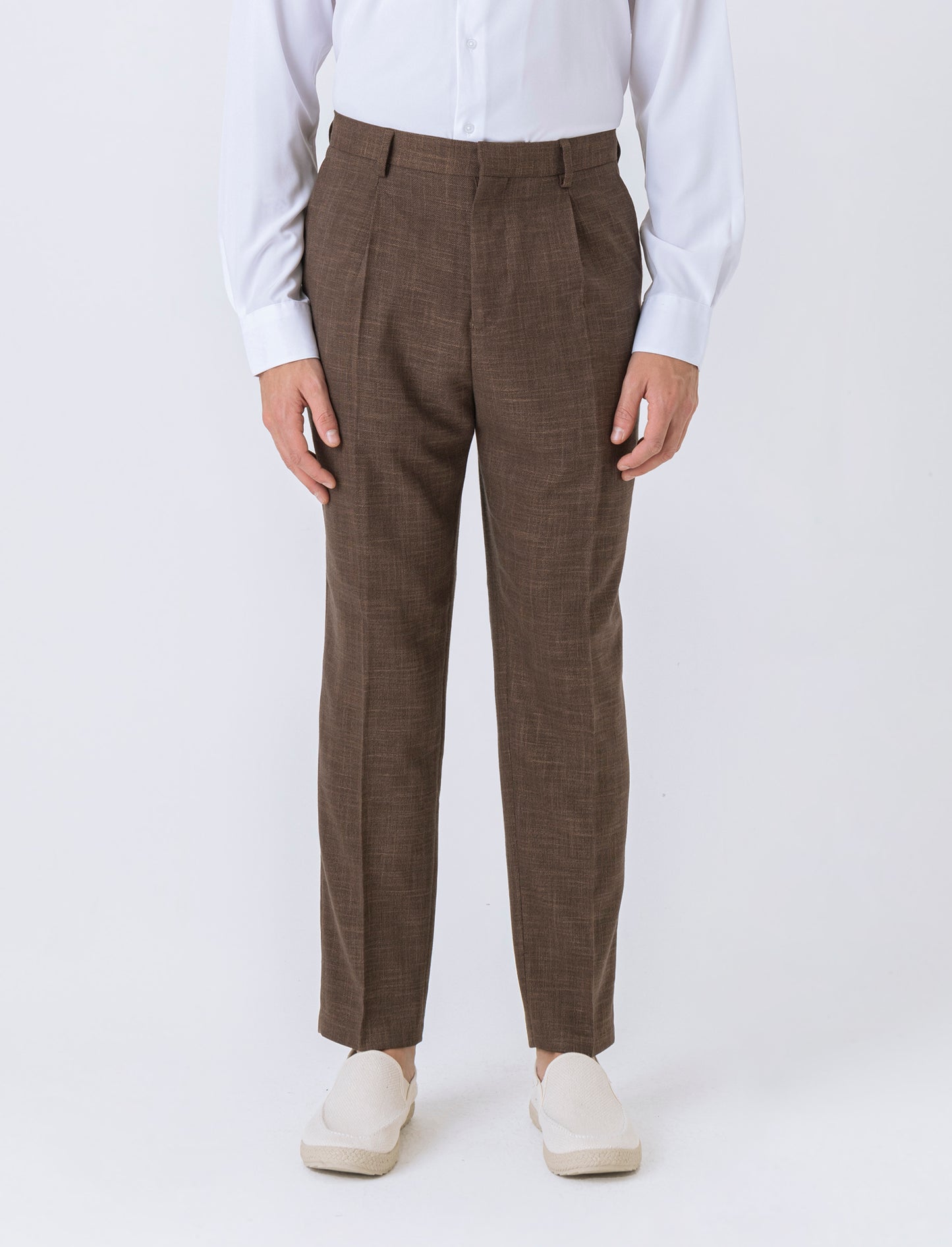 Pantaloni da completo formal fit da uomo - Moro