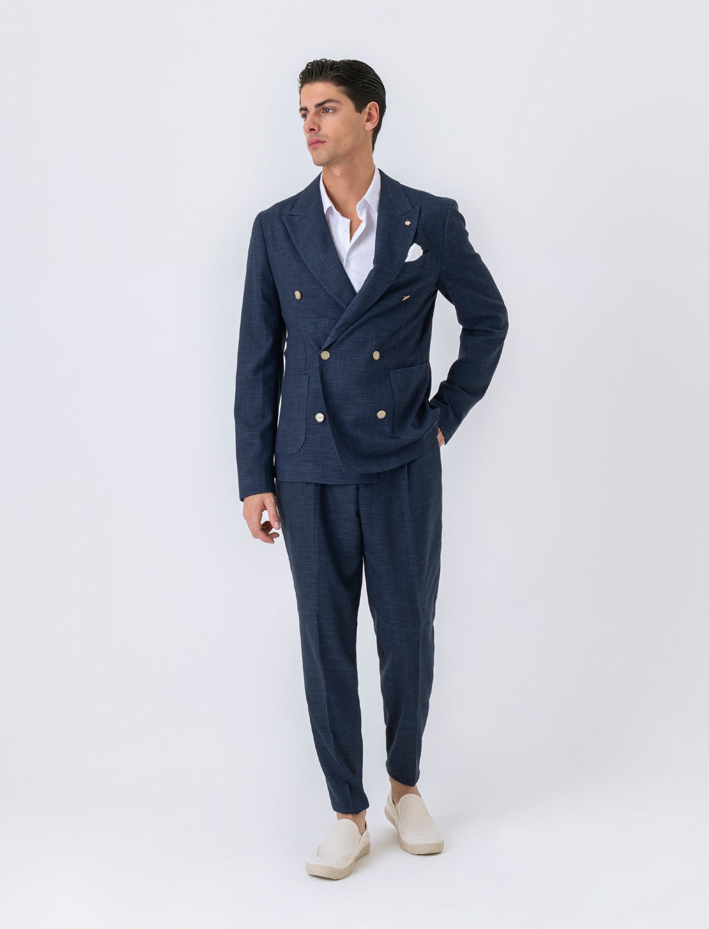 Pantaloni da completo formal fit da uomo - Blu