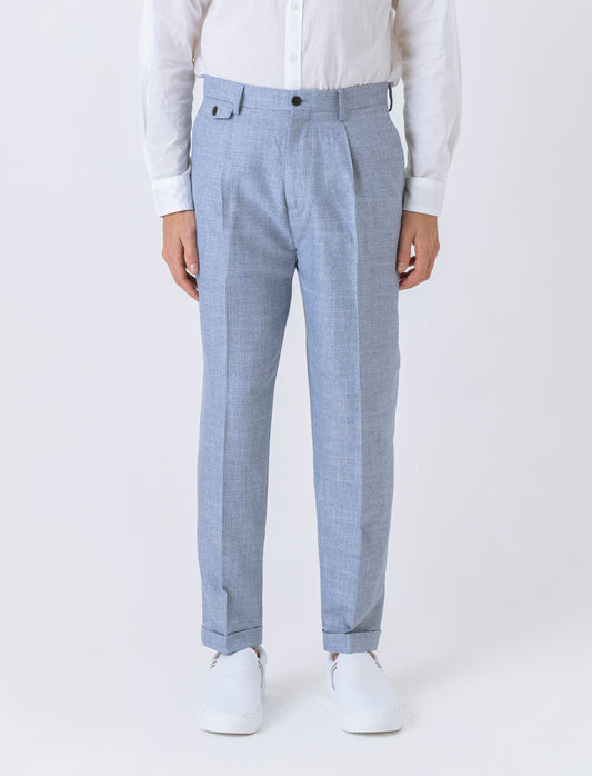 Pantaloni da completo formal fit da uomo - Celeste