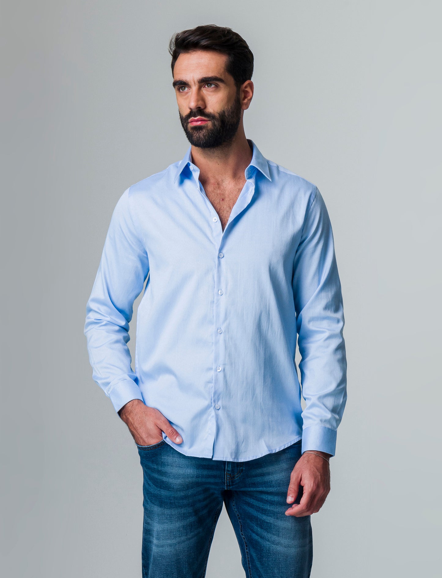 Man's regular fit oxford shirt - Sky blue