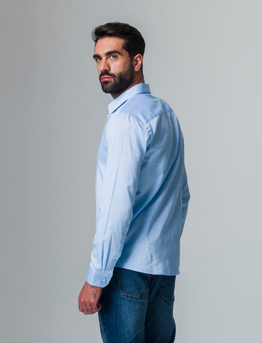 Man's regular fit oxford shirt - Sky blue