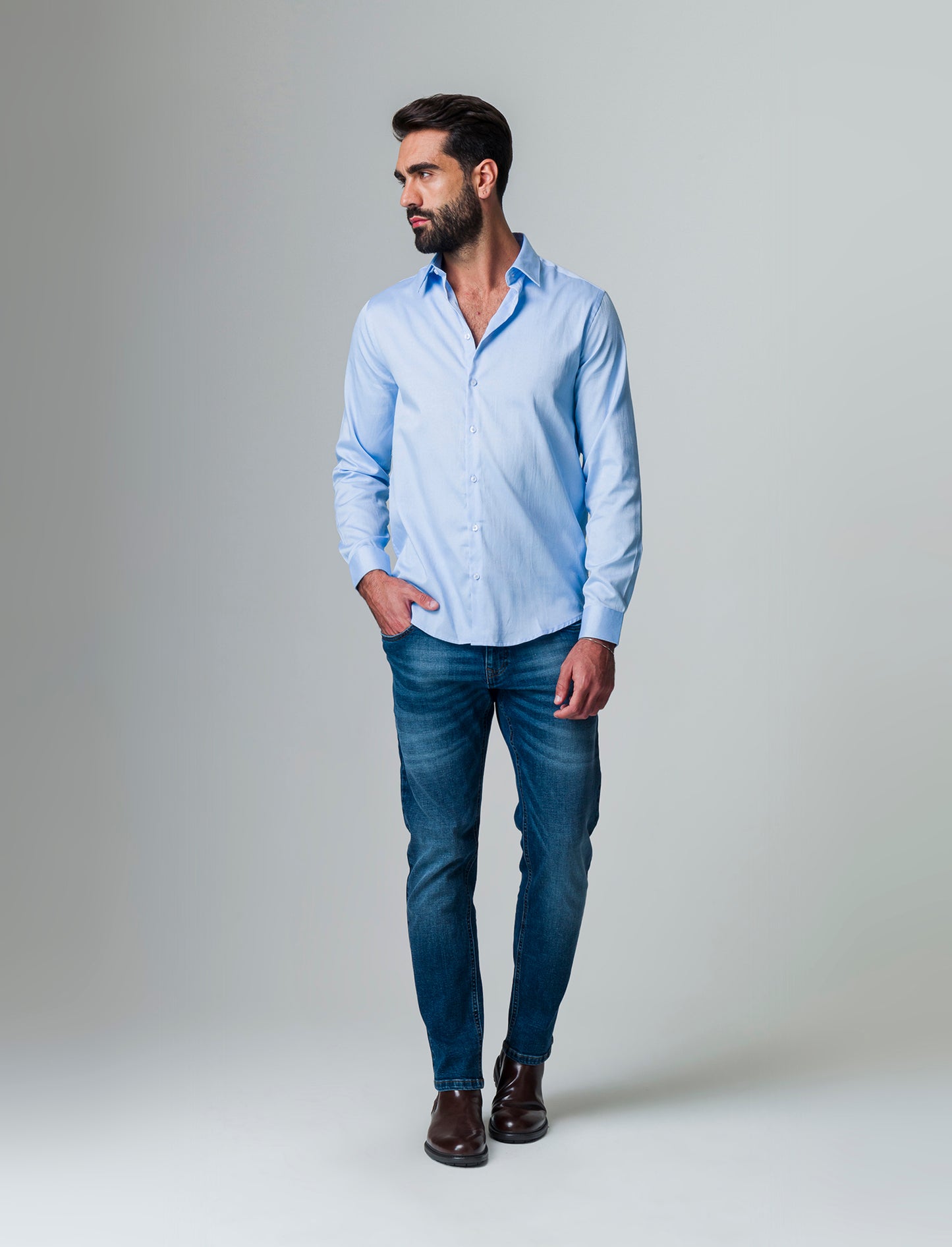 Man's regular fit oxford shirt - Sky blue