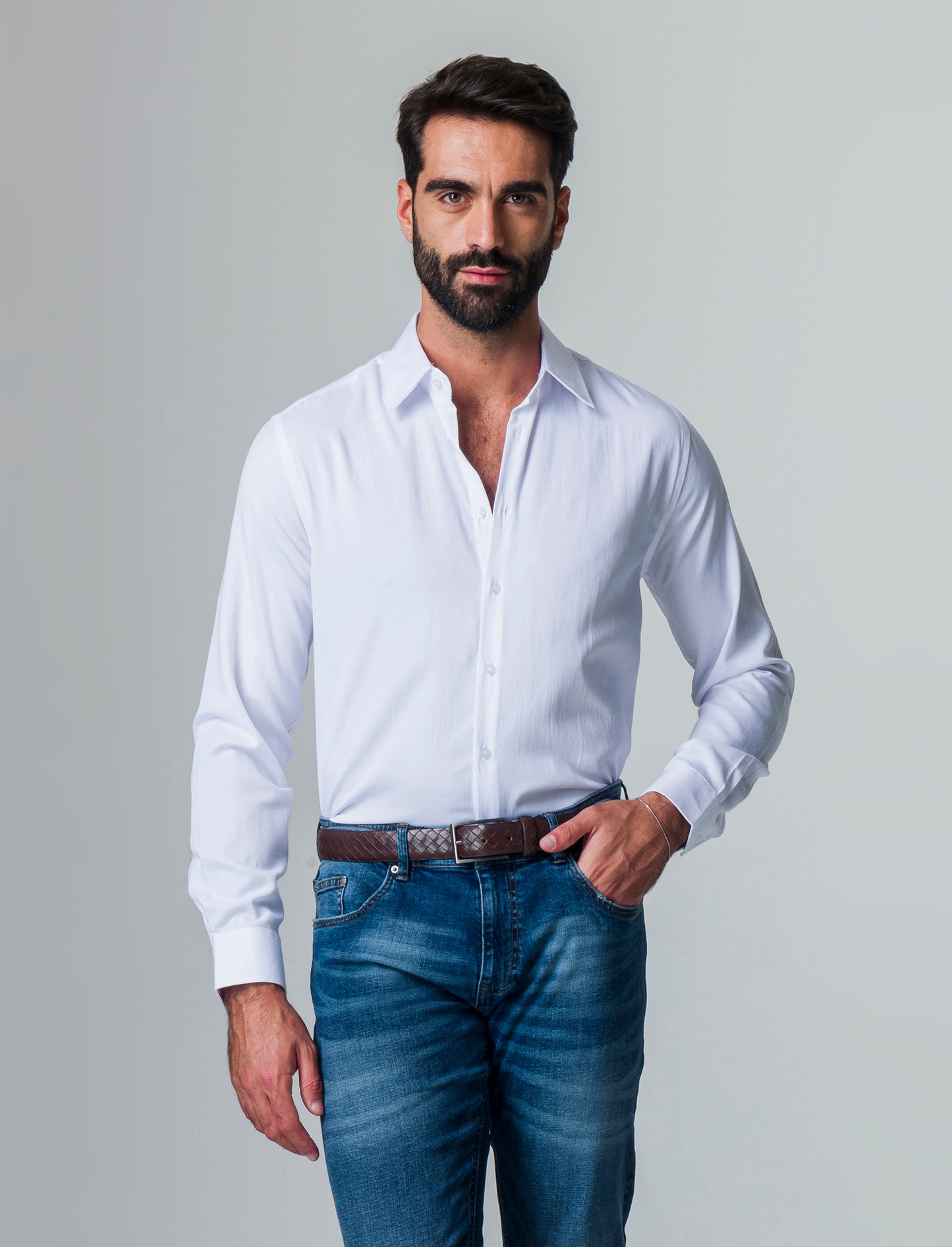 Man's regular fit oxford shirt - White
