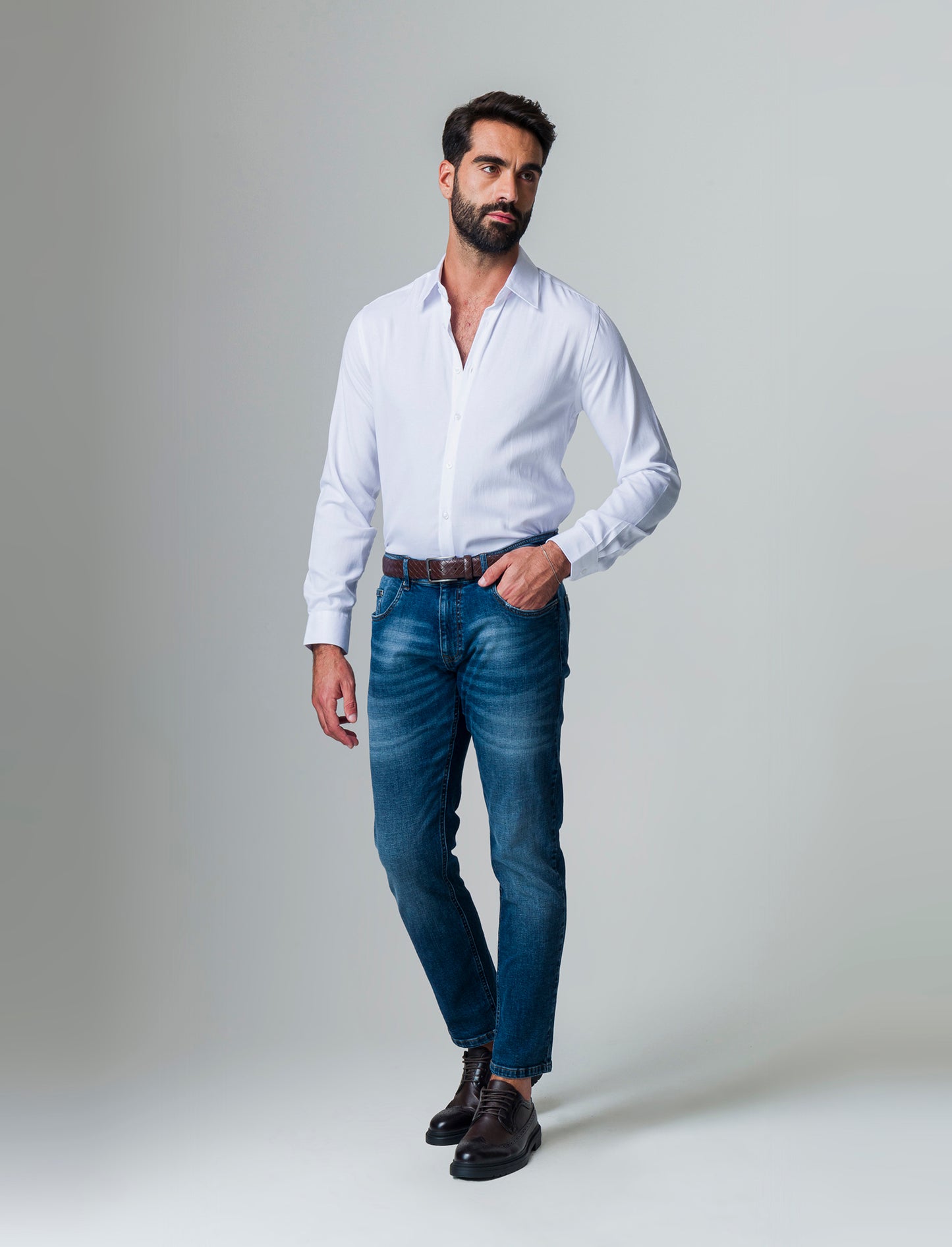 Man's regular fit oxford shirt - White