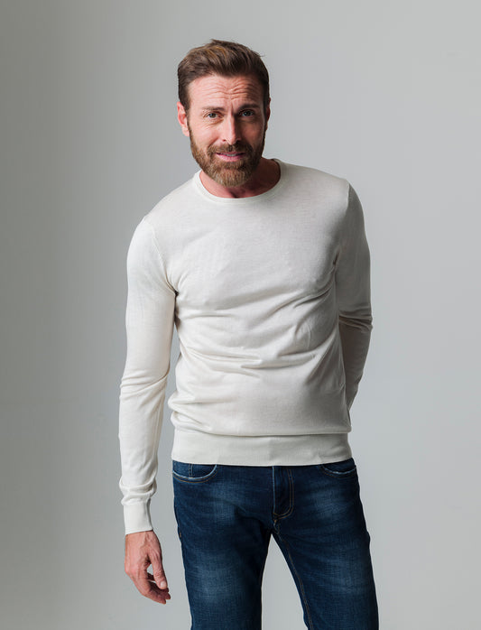 Maglia basic effetto cachemere da uomo - Grigio ghiaccio