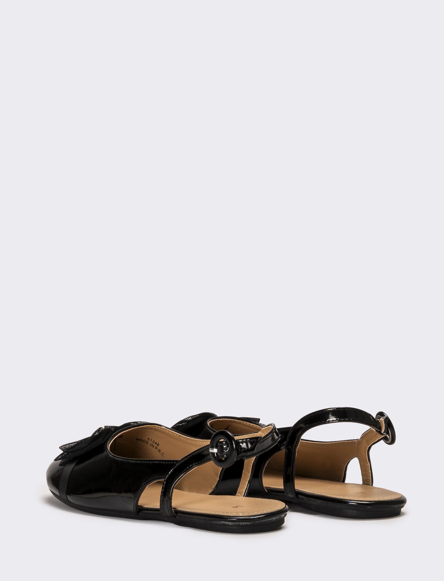 Slingback con fiocco in tulle da bambina - Nero
