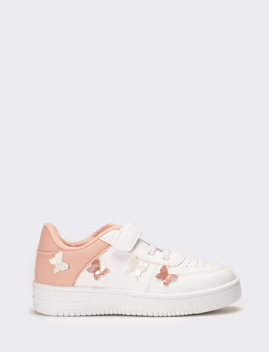 Sneakers con farfalle 3D da bambina - Bianco