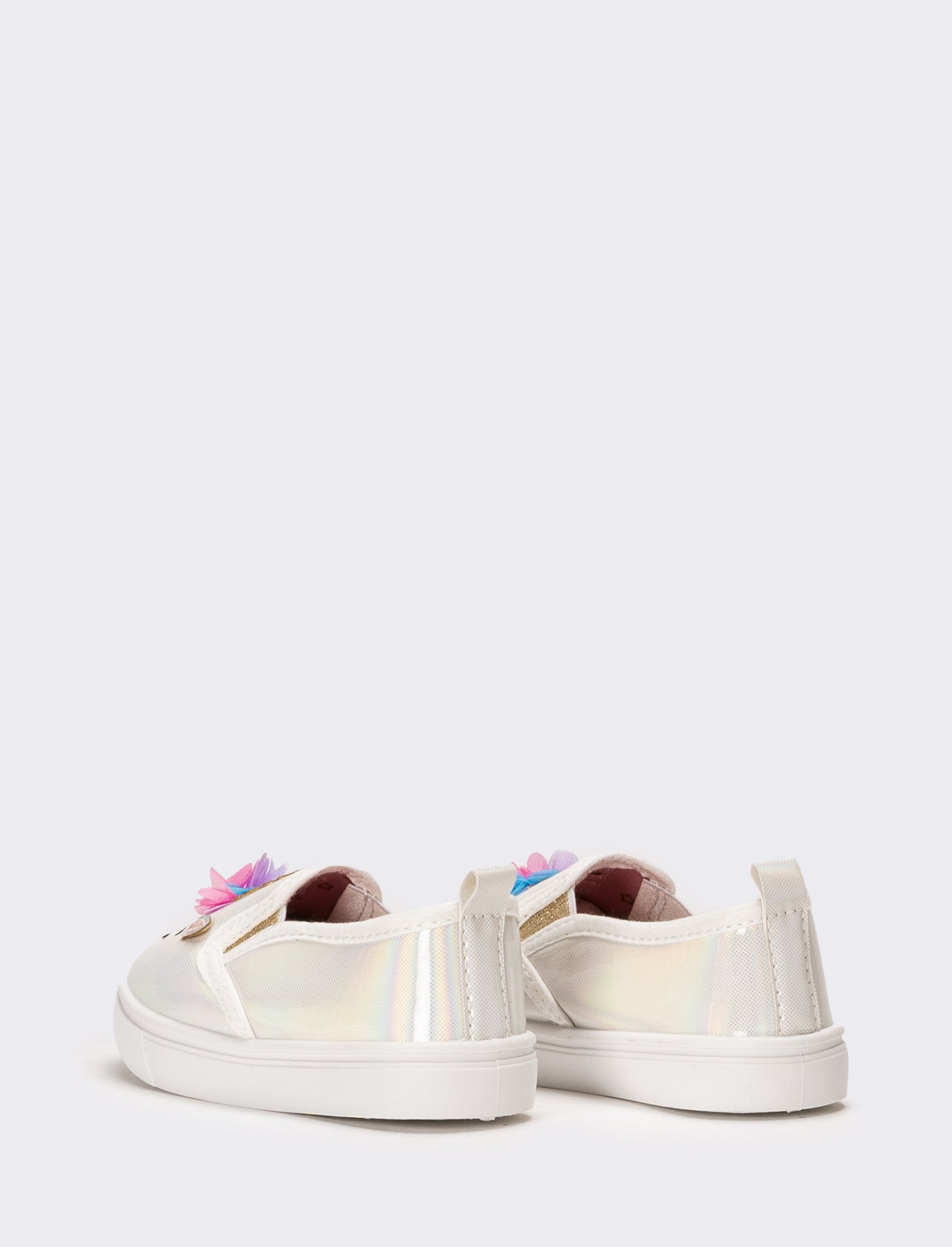 Slip-on unicorno da bambina - Bianco perla