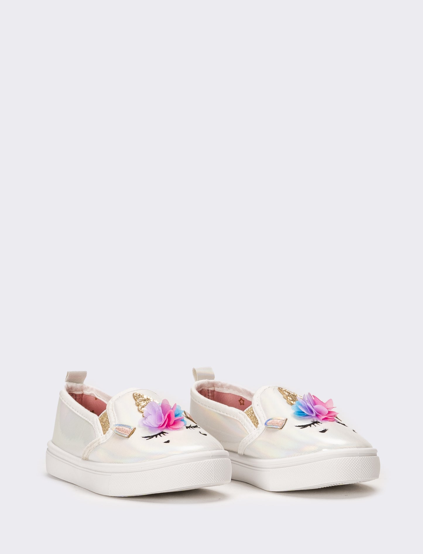Slip-on unicorno da bambina - Bianco perla