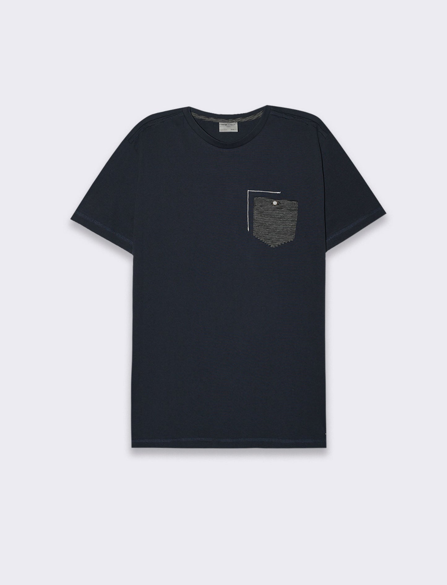 T-shirt con ricamo e taschino da uomo - Blu