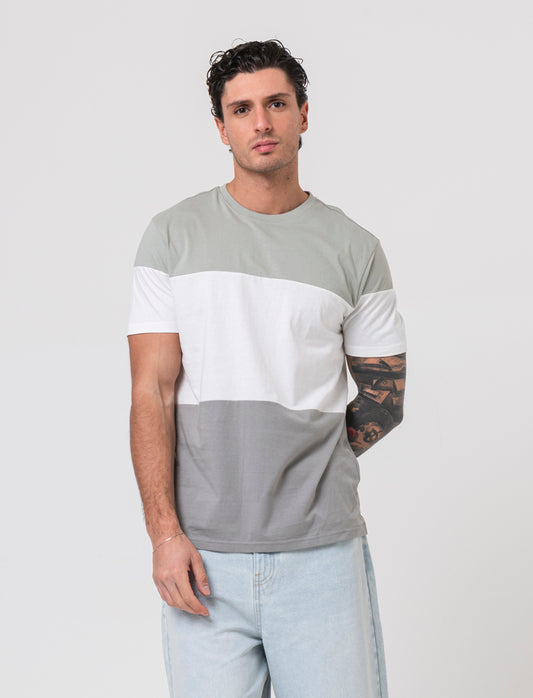 T-shirt a fasce da uomo - Bianco