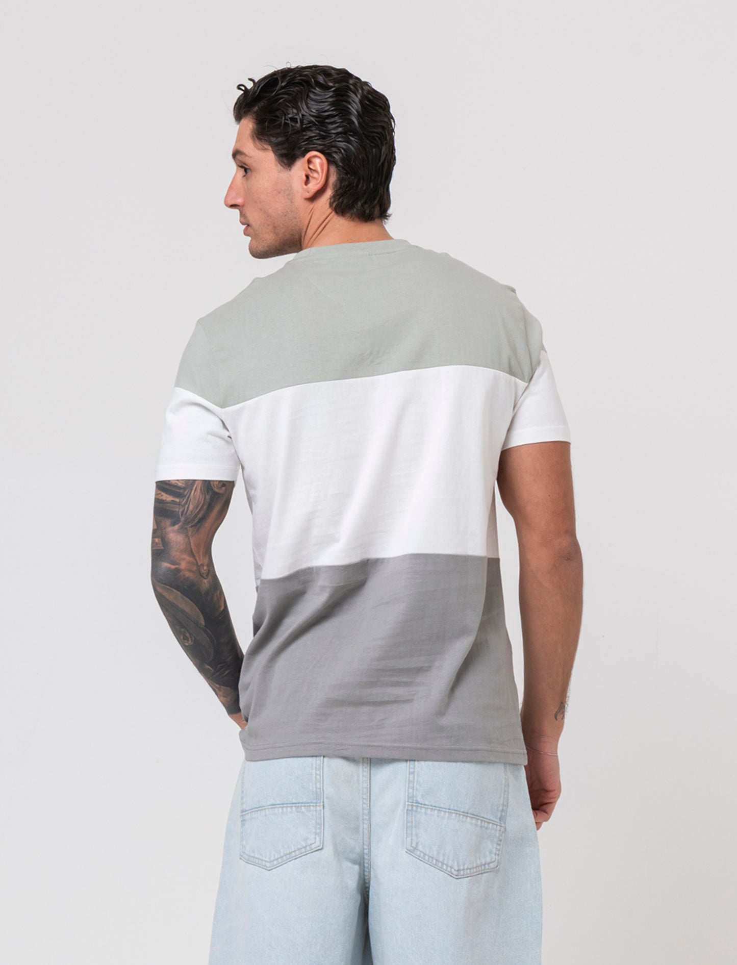 T-shirt a fasce da uomo - Bianco