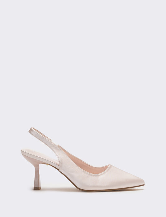 Slingback in raso da donna - Cipria