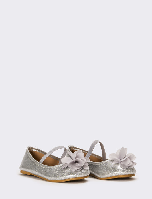Ballerina da bambina con fiore - Argento