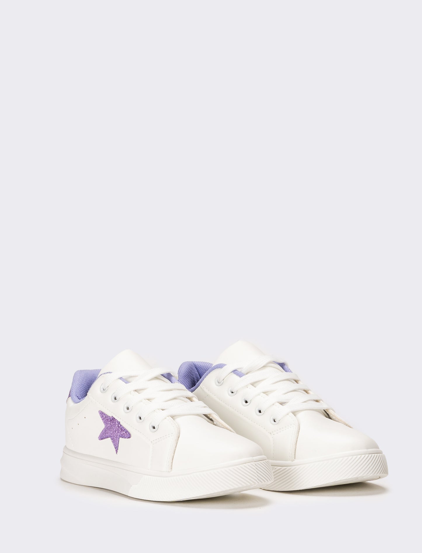 Sneakers da bambina con stella - Bianco