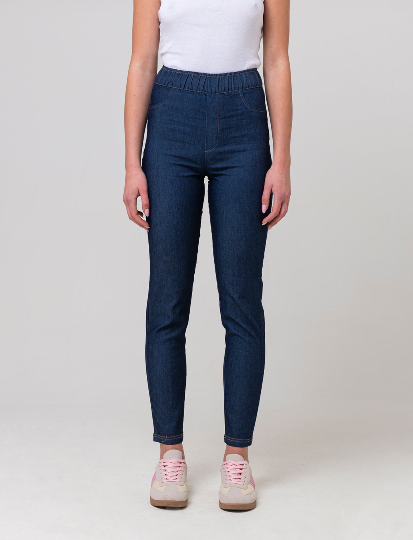 Woman's elastic waistband pants - Blue