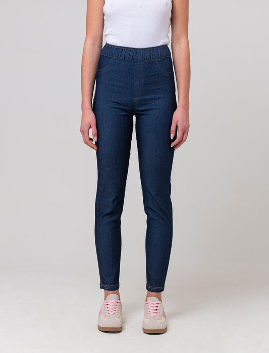 Woman's elastic waistband pants - Blue