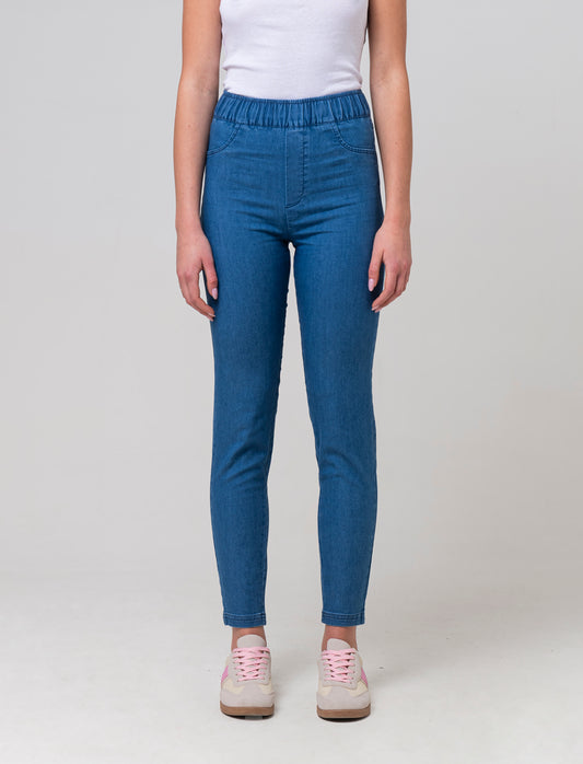 Woman's elastic waistband pants - Blue