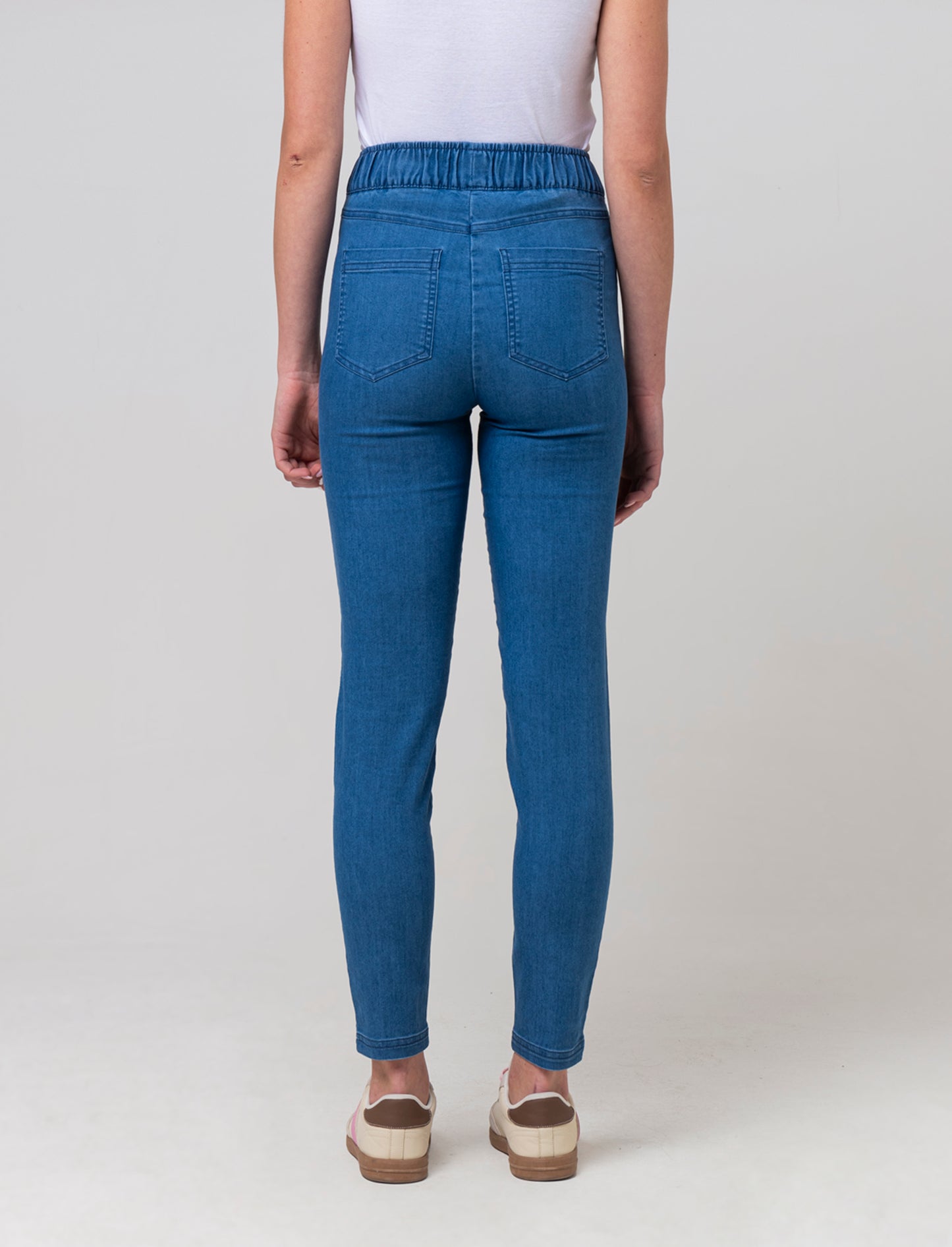 Woman's elastic waistband pants - Blue
