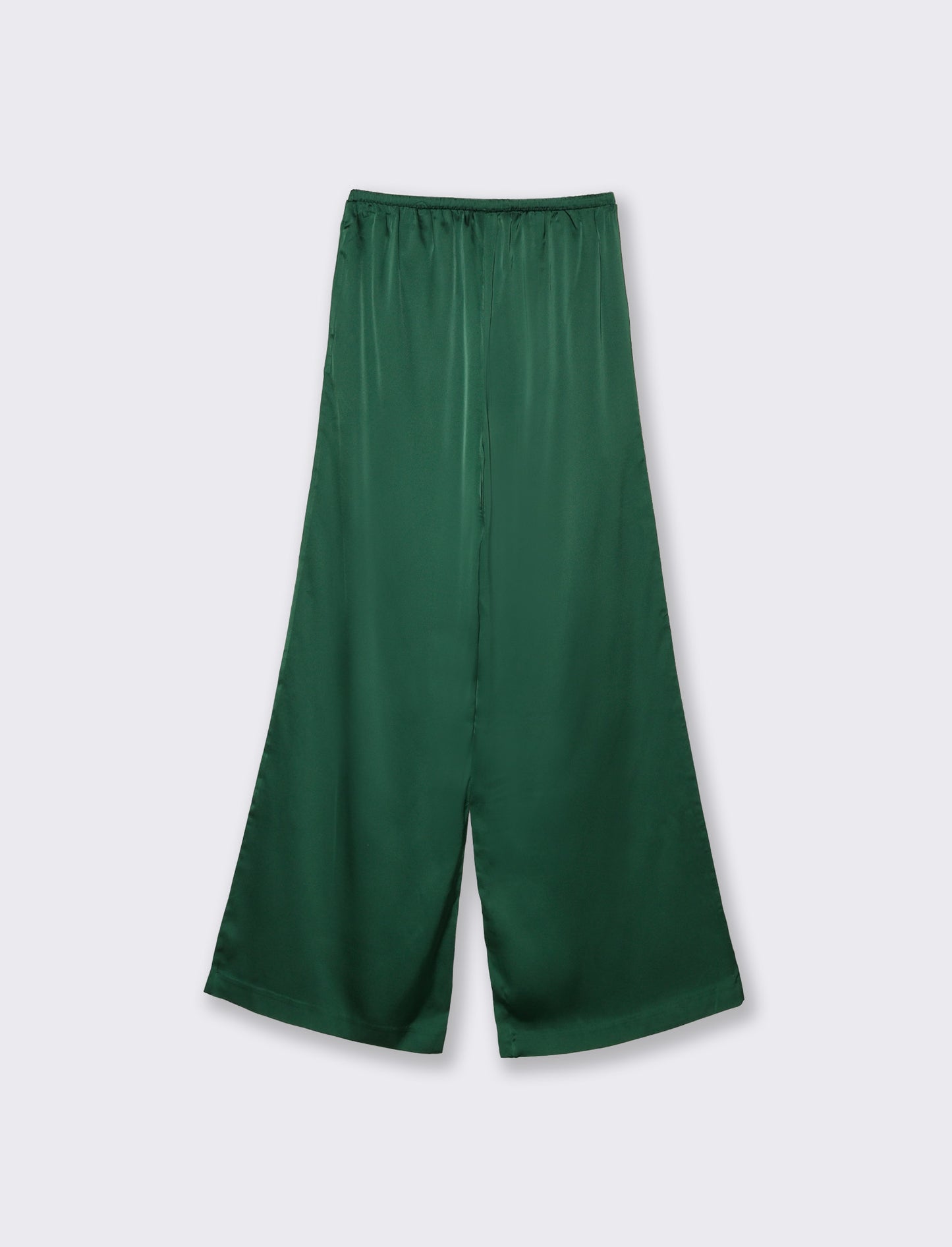 Woman's elastic waist pants with drawstring - Green